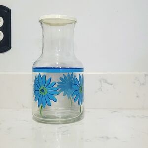 Vintage Blue Daisy Kig of Indonesia Carafe